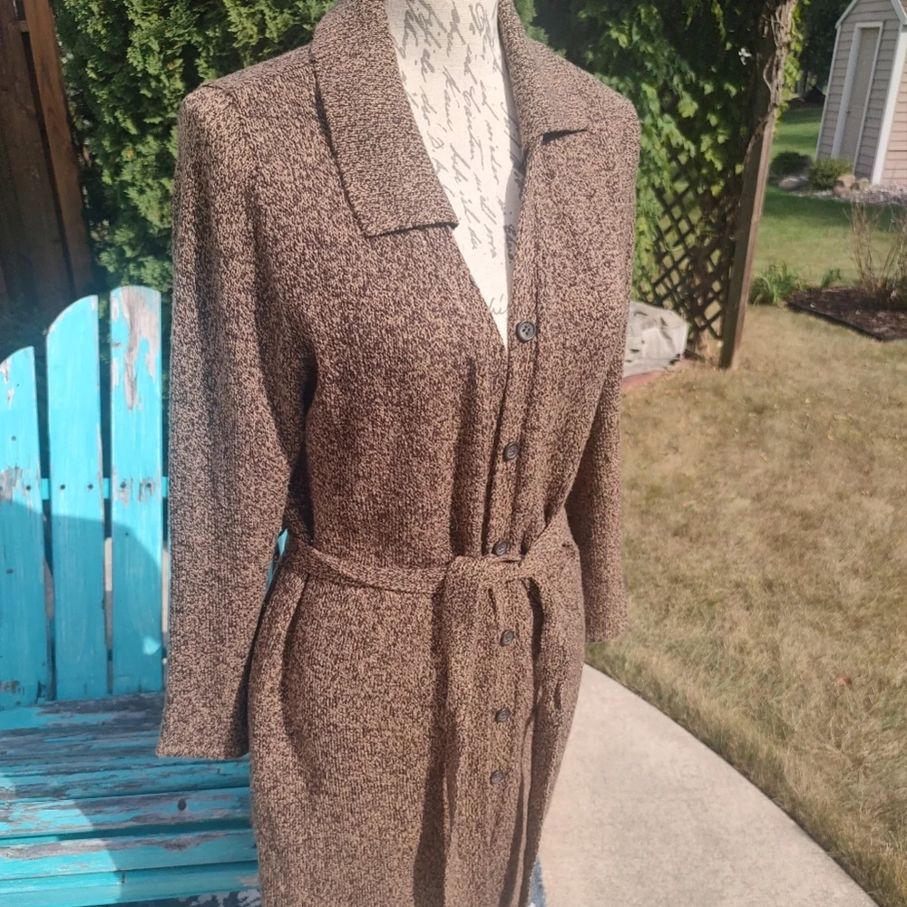 Long Cardigan Medium Button Down and Belt Tie! - Picture 4 of 11